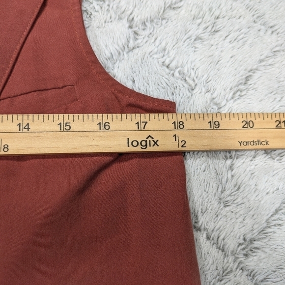 Anthropologie Elevenses Vest Women's M Red Rust Old Town Long Open Front Tie - Picture 5 of 9